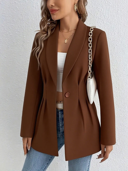 Damen Elegante und geschmackvolle Blazerjacke mit Tailleneinsatz EB