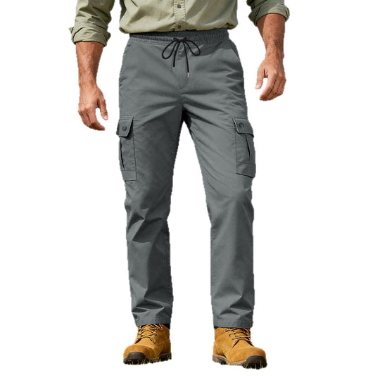 Herren nan robuste Outdoor-Cargohose mit elastischem Tunnelzugbund und aufgesetzten Klappentaschen EB