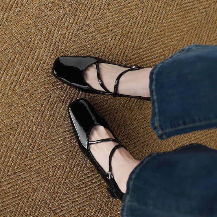 Damen Mary Jane Pumps mit elegantem Tiermuster und bequemem Blockabsatz EB