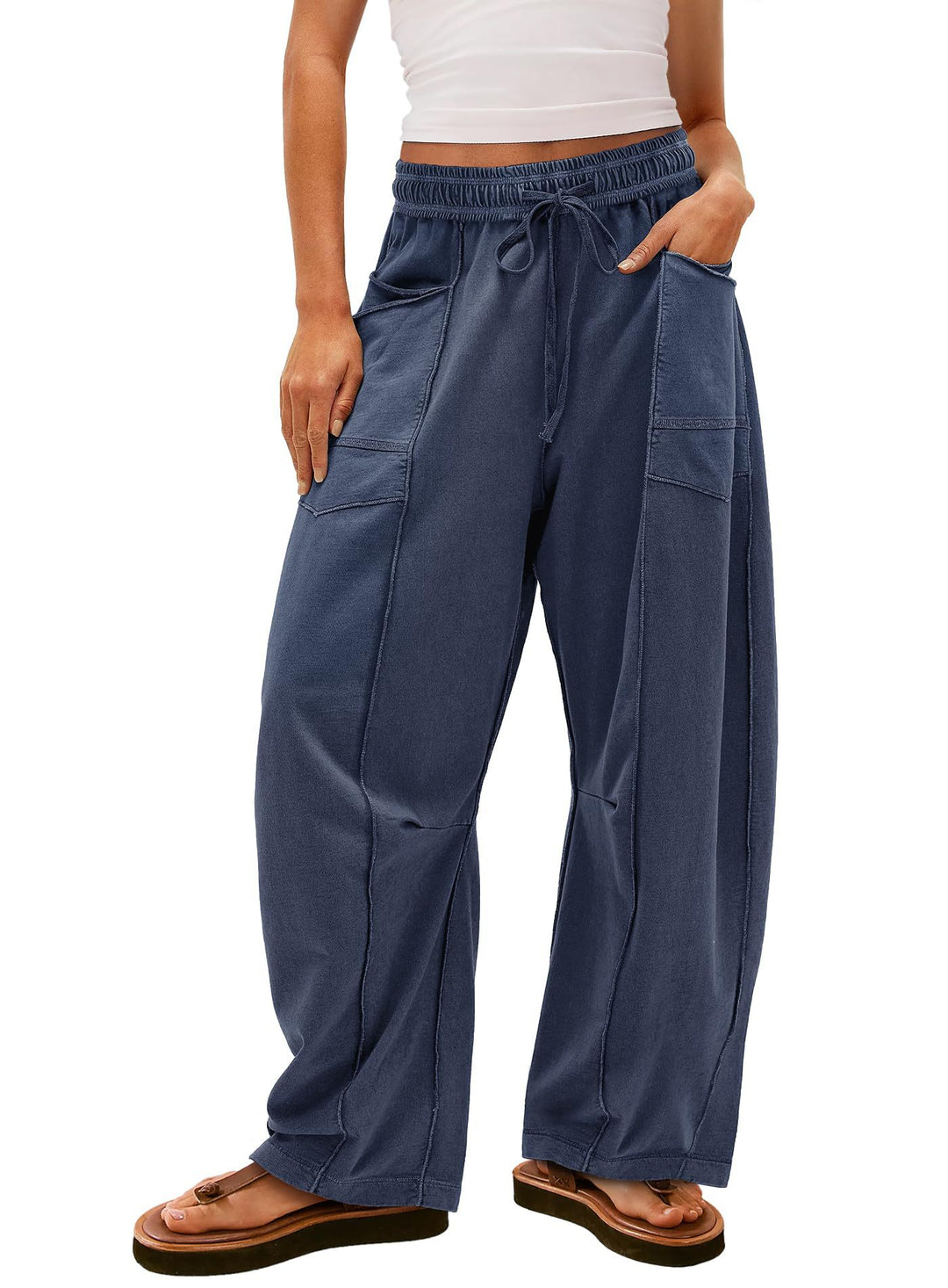 Damen Gemütliche und lässige Freizeithose mit großen Taschen EB