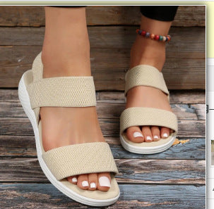 Damen Komfortable Zehentrenner-Sandalen mit verstellbaren Riemen EB