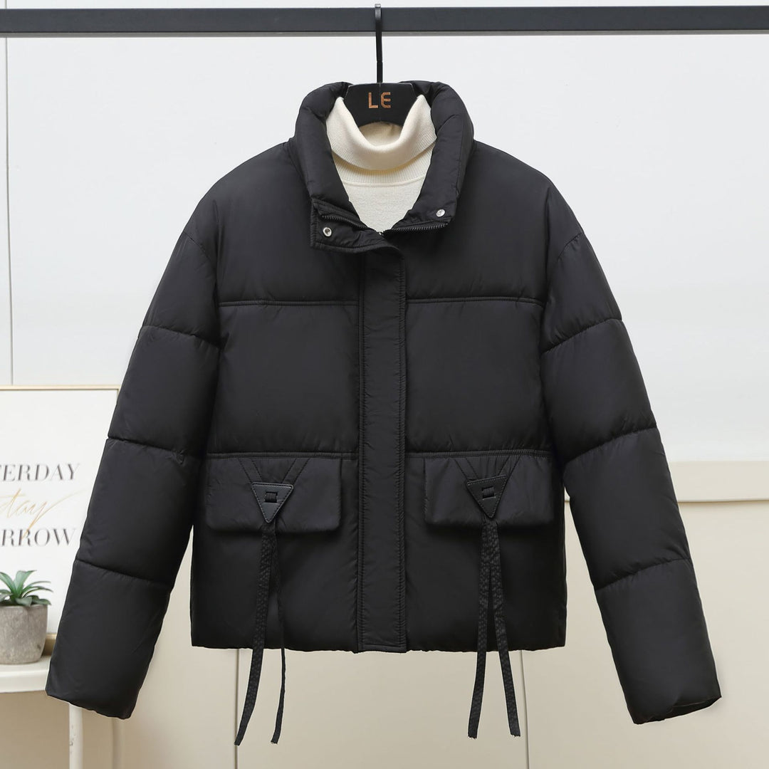 Damen gesteppte Übergangsjacke mit hohem Kragen und modernen praktischen Taschen EB
