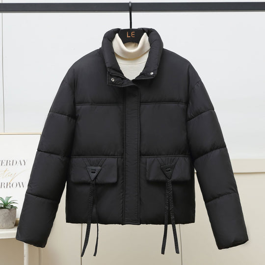 Damen gesteppte Übergangsjacke mit hohem Kragen und modernen praktischen Taschen EB