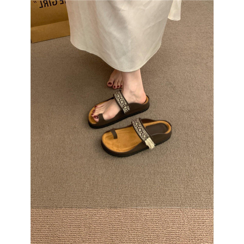 Damen Zehentrenner-Sandalen mit elegantem Riemendesign und Fußbett EB