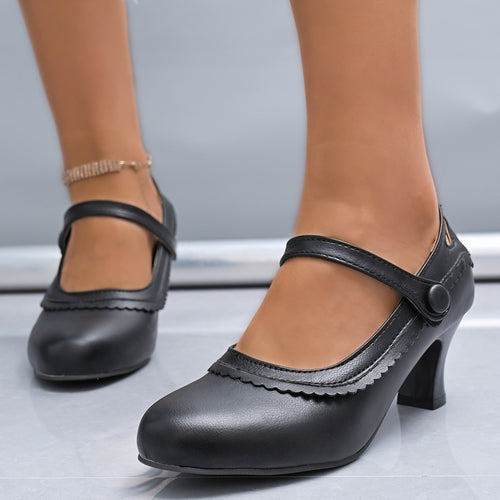 Damen Absatzschuhe mit verstellbarem Riemen und eleganter Schnalle EB