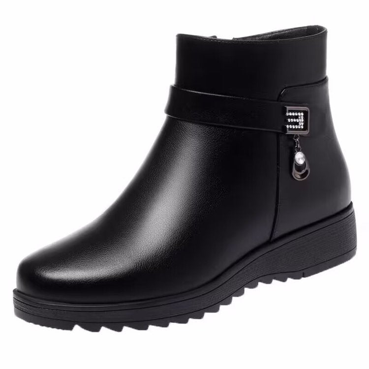 Damen Winterliche Stiefeletten mit modischer Klappfunktion und warmem Innenfutter EB
