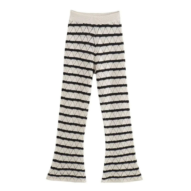 Damen Strick-Leggings mit breitem Bund und einzigartigem Muster EB