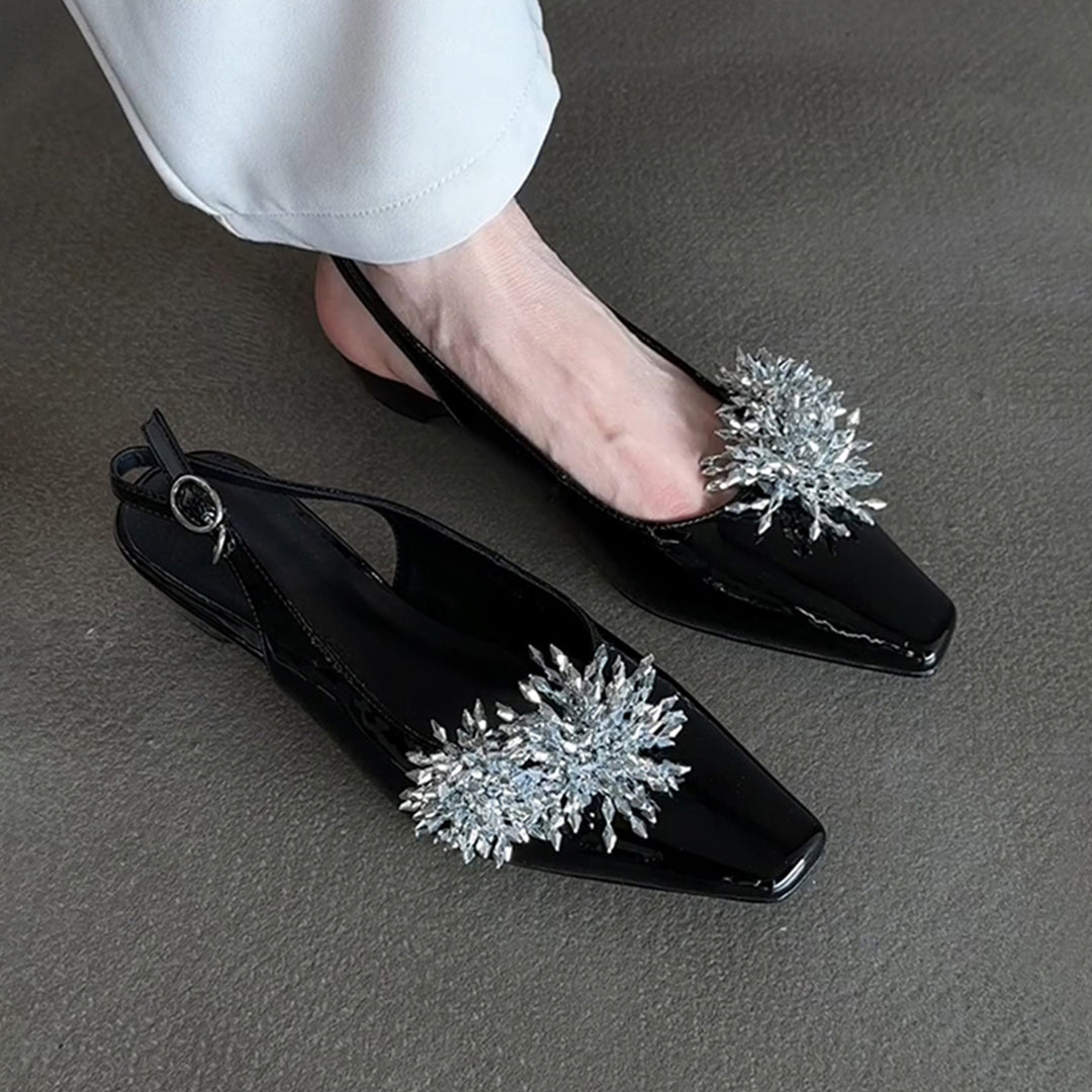 Damen Slingback-Pumps mit elegantem Glitzerakzent und komfortablem Blockabsatz EB