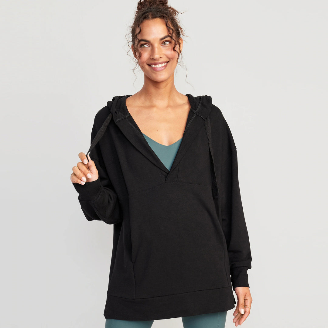 Damen Lässiger Kapuzenpullover mit asymmetrischem Schnitt und praktischen Taschen EB