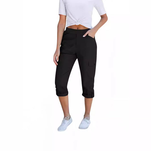 Damen Cargo-Hosen mit elastischem Bund und praktischen Taschen EB
