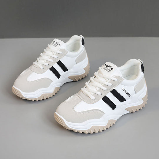 Damen Sportliche Sneaker mit atmungsaktiver Oberflächenstruktur und rutschfester Laufsohle EB