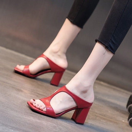Damen elegante Plateau-Sandaletten mit geschwungenem Design EB