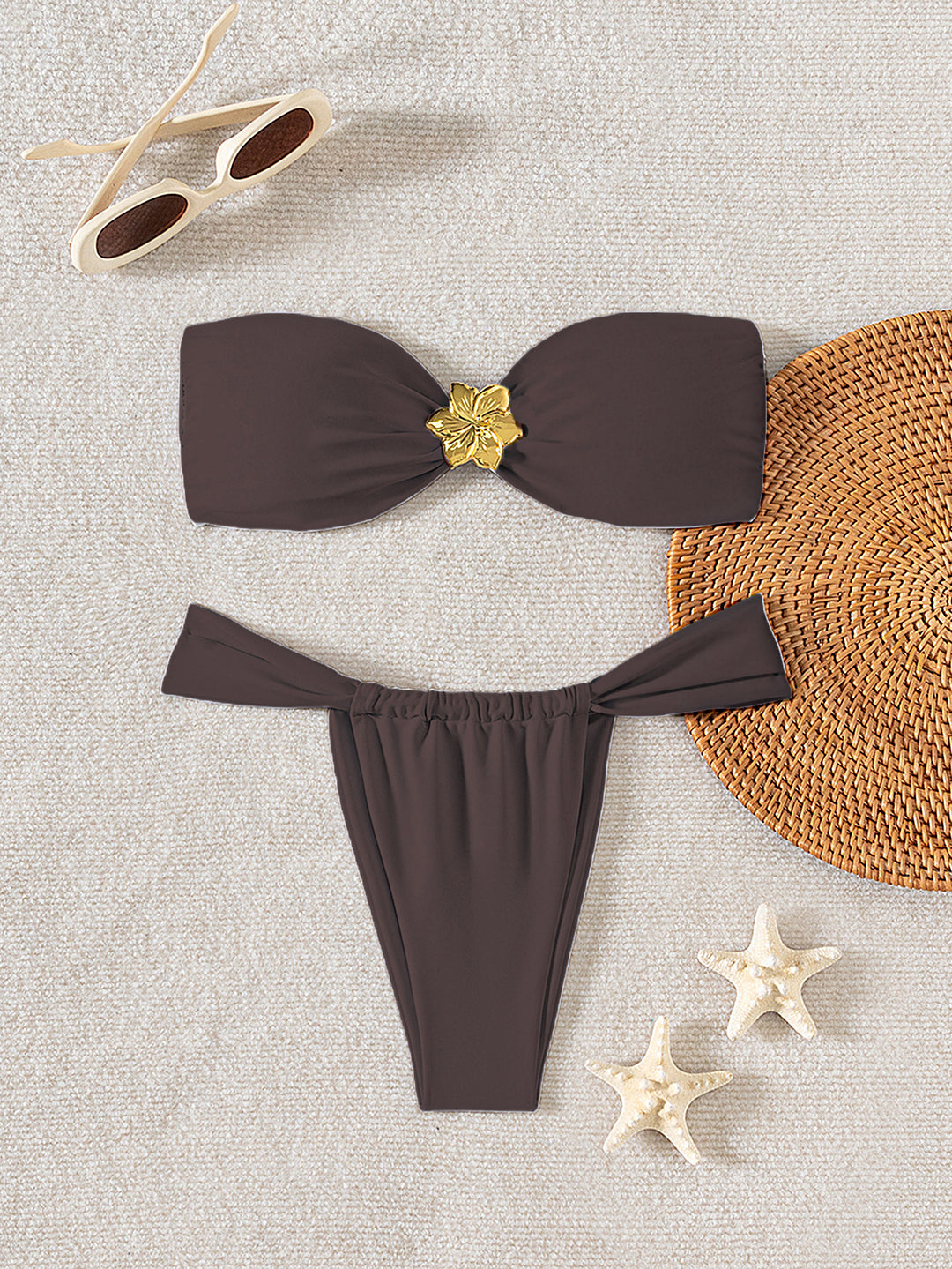 Damen Bandeau-Bikini mit elegantem Verschluss und modischem Design EB