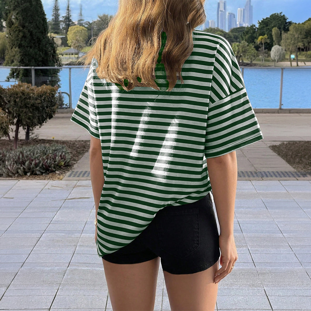 Damen Oversized Streifen-T-Shirt EB