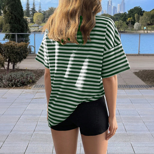 Damen Oversized Streifen-T-Shirt EB
