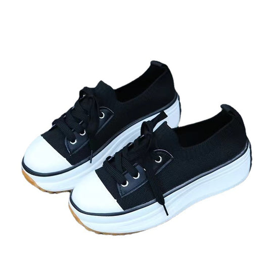Damen Modische Plateausneakers mit elastischer Sohle EB