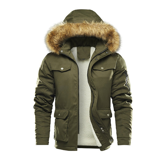 Herren isolierte Winterjacke mit abnehmbarer Kapuze und Futter EB