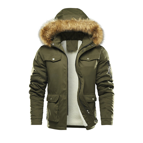 Herren isolierte Winterjacke mit abnehmbarer Kapuze und Futter EB
