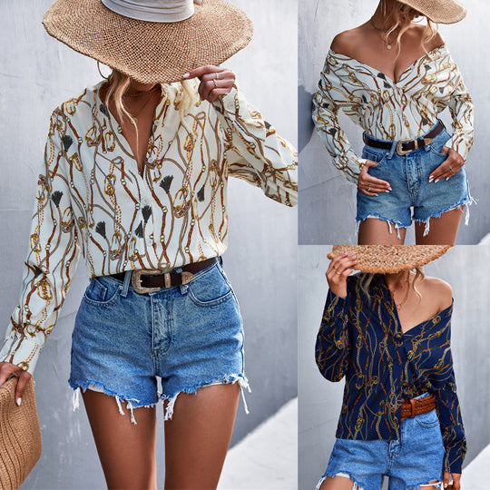 Damen Bluse mit schickem Kettenmuster EB