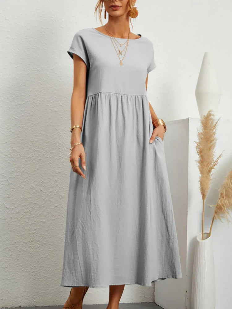 Damen Maxikleid aus leichtem, luftdurchlässigem Stoff EB
