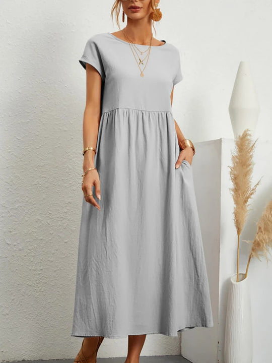 Damen Maxikleid aus leichtem, luftdurchlässigem Stoff EB