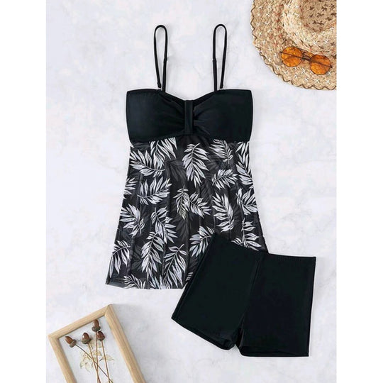 Damen Tankini mit floralem Oberteil und bequemen Shorts EB