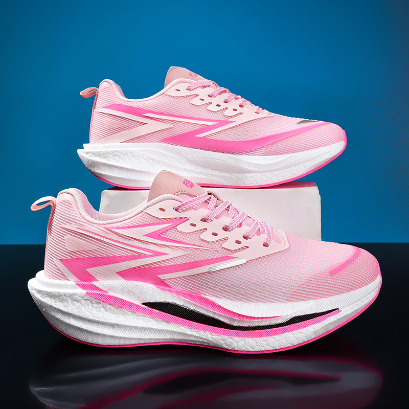 Unisex gepolsterte Straßenlaufschuhe mit rocker-Zwischensohle, energierückführender Dämpfung und atmungsaktivem Mesh-Upper EB