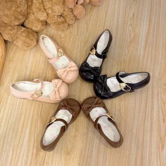 Damen elegante Mary Jane Ballerinas mit Schleifenverzierung EB