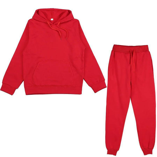 Unisex weiches Lounge-Set mit Oversize-Hoodie, taillenhoher Jogginghose und geripptem Knöchelabschluss EB