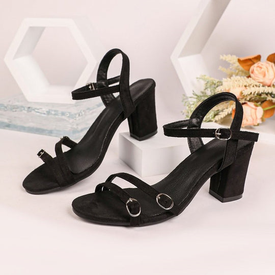 Damen Elegante Riemchen-Sandalen mit komfortablem Blockabsatz EB