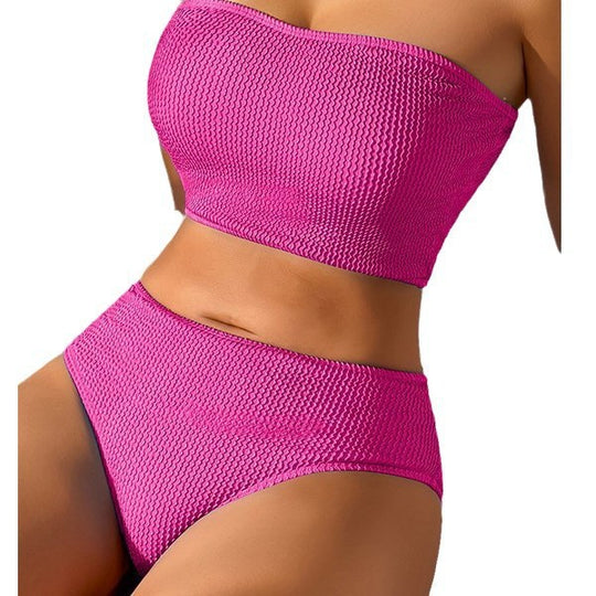 Damen Bandeau-Bikini-Set mit hochgeschnittenen Höschen EB