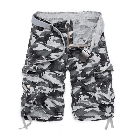 Herren Camo Cargo-Shorts mit mehreren Taschen und verstellbarem Bund EB