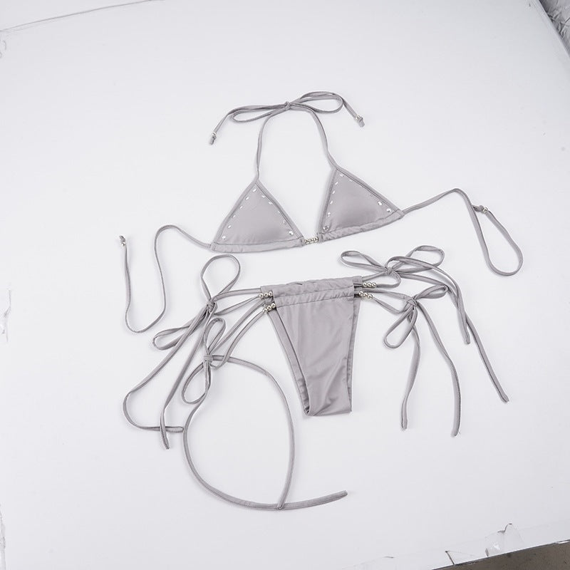 Damen Bikini-Set mit funkelnden Details und verstellbaren Trägern EB