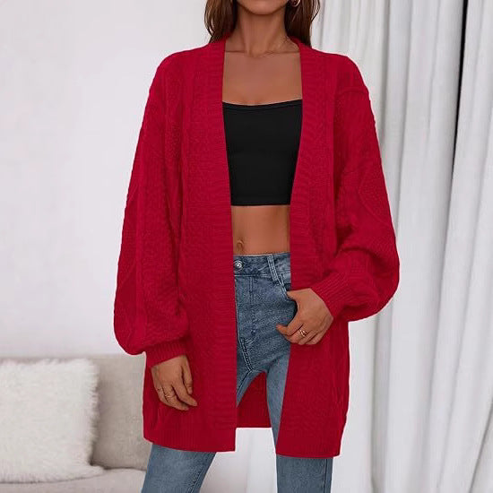 Damen Großer, gestrickter Cardigan EB