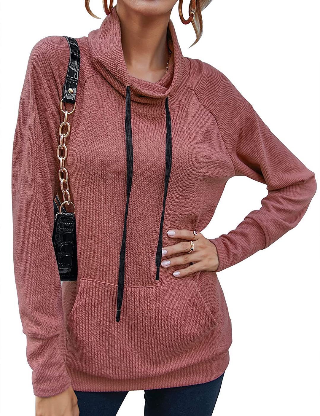 Damen modischer Kapuzensweater mit praktischen Taschen und ergonomischem Schnitt EB