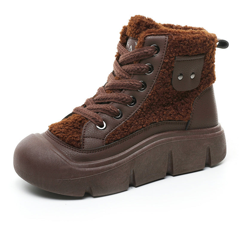 Damen modische High-Top Sneakers mit kuscheligem Innenfutter EB
