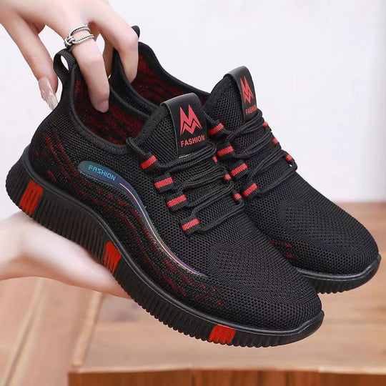 Damen Sportliche Sneaker mit atmungsaktivem Obermaterial und rutschfester Sohle EB