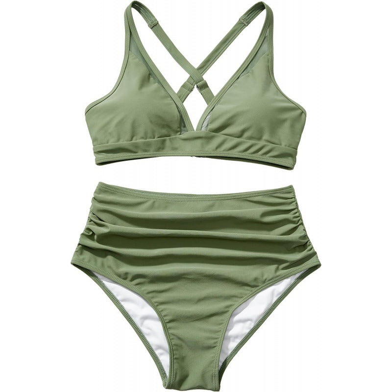 Damen Bikini-Set mit modischem Animalprint und Bicolor-Design EB