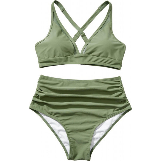 Damen Bikini-Set mit modischem Animalprint und Bicolor-Design EB