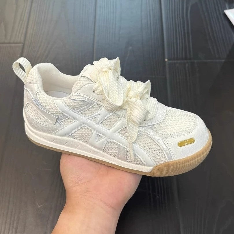Damen Sportliche Atmungsaktive Sneakers mit einzigartigem Design und bequemen Schnürsenkeln EB