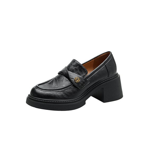 Damen Modische Loafers mit Blockabsatz EB