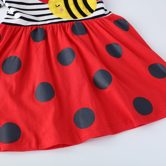 Mädchen lässiges Baumwollkleid mit Bienenmotiv EB