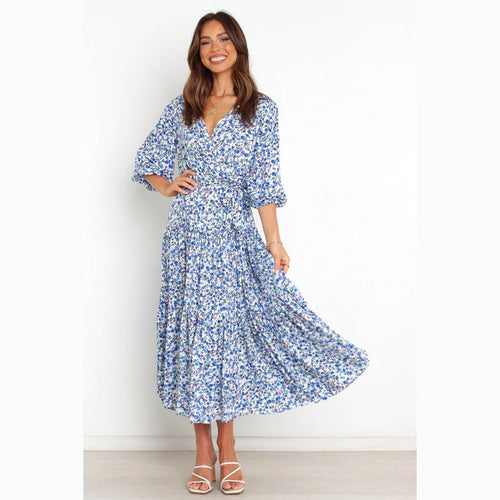 Damen Sommerliches Maxikleid mit freiem Dekolleté und floralem Muster EB