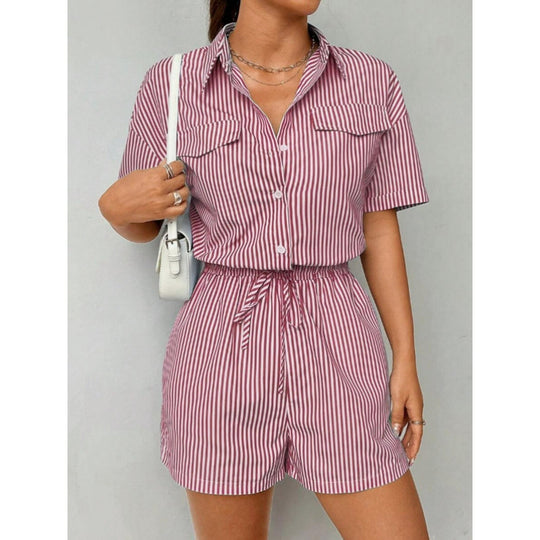 Damen Kurzoverall mit taillierter Passform und praktischen Taschen EB