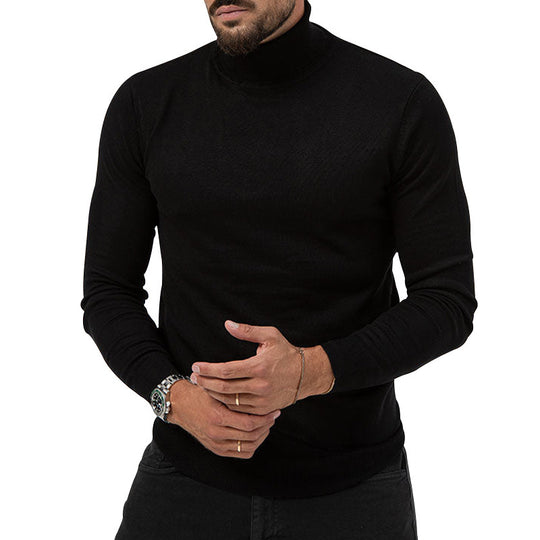 Herren Eleganter Rollkragenpullover aus weichem Strickstoff EB