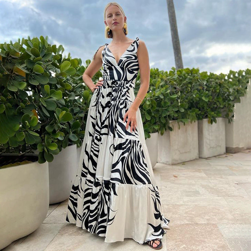 Damen Einteiler Badeanzug mit stilvollem Zebra-Design EB