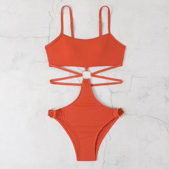 Damen Bikiniset mit stylischem Cut-Out-Design und goldenen Akzenten EB