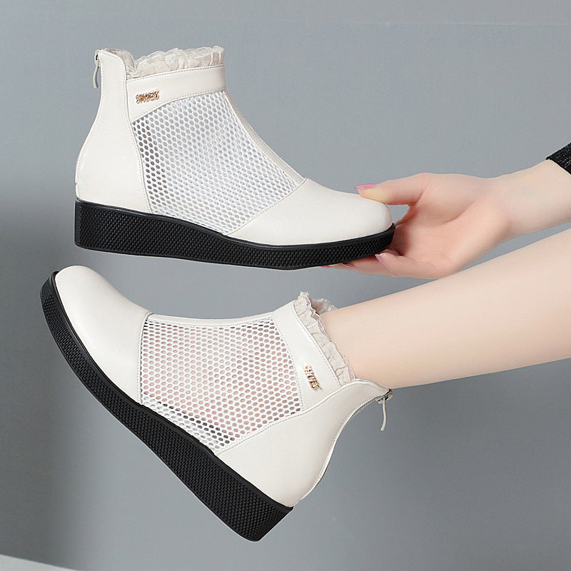 Damen Modische Stiefeletten mit atmungsaktivem Netzdesign EB