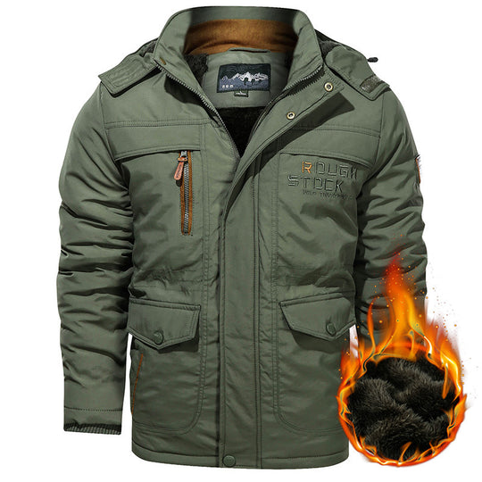 Herren nan isolierte Kapuzenparka mit Sherpa-Innenfutter, winddichter Front und Multifunktions-Taschen EB