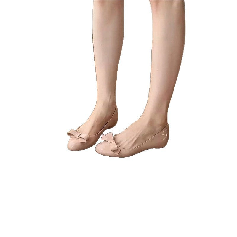 Damen flache Ballerina Schuhe mit verspieltem Schleifendetail EB